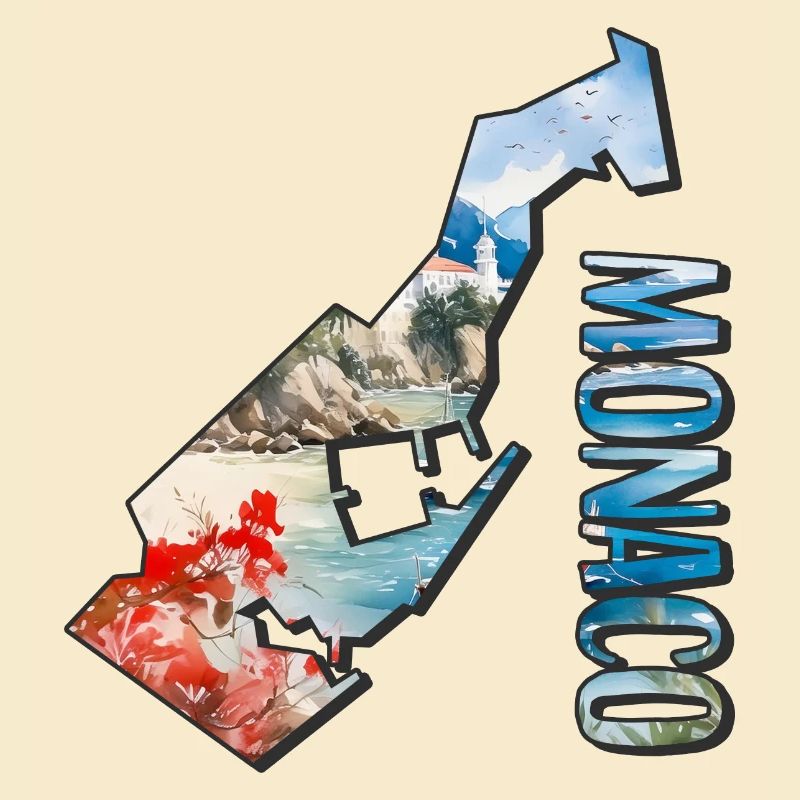 Carte à l’aquarelle Monaco