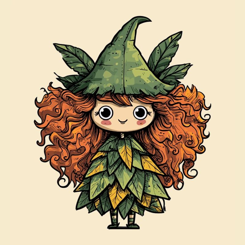 Robe de feuille de fée de la forêt