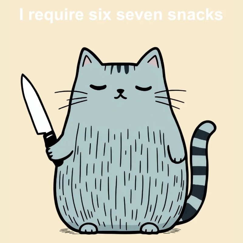6-7 Internet Meme 6 7 Snack Katze