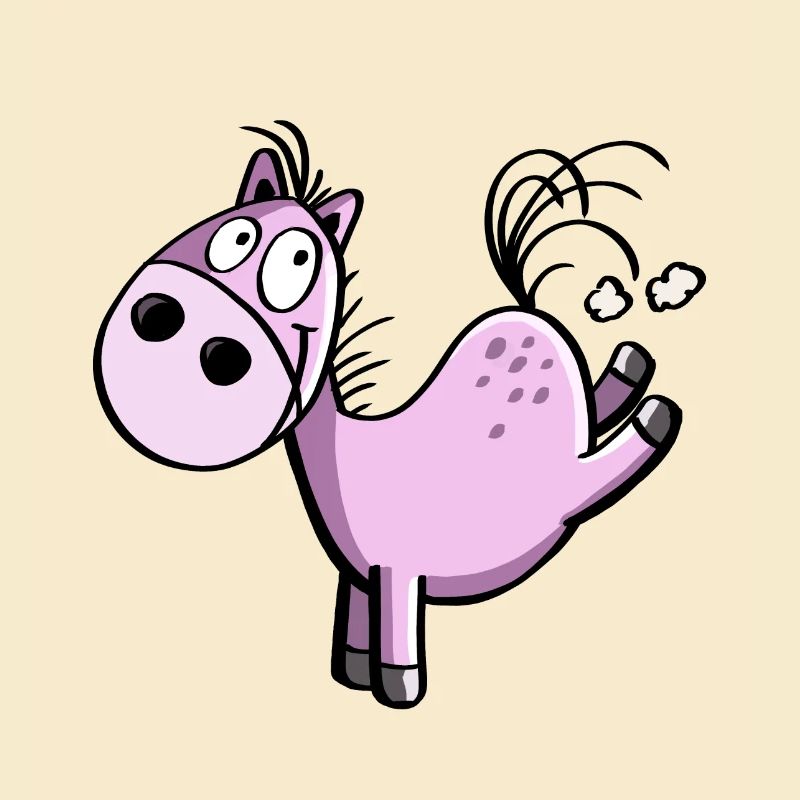 Witziges buckelndes Cartoon Pferd - Springpferd