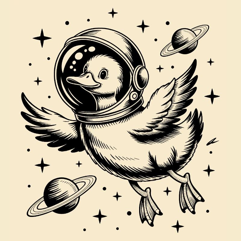 Goose in Space - Cool Astonomy Logo