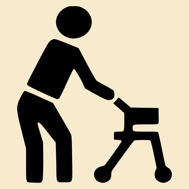 Disabled person behind walker #