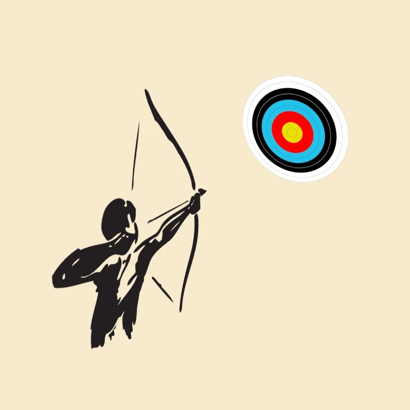Archer et Cible Colorée Minimaliste