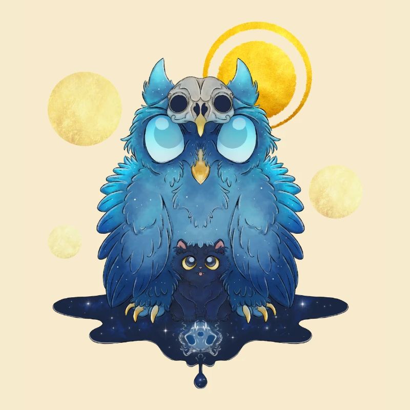 Blue Ink Spirits - Schutzeule und schwarzes Kätzchen