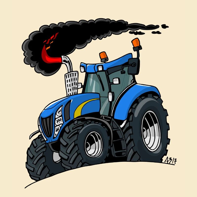 Blauer Traktor