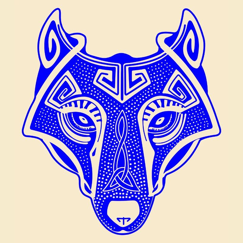 Viking Wolf bleu transparent