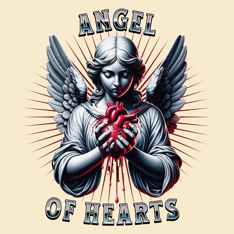 Engel mit blutendem Herz