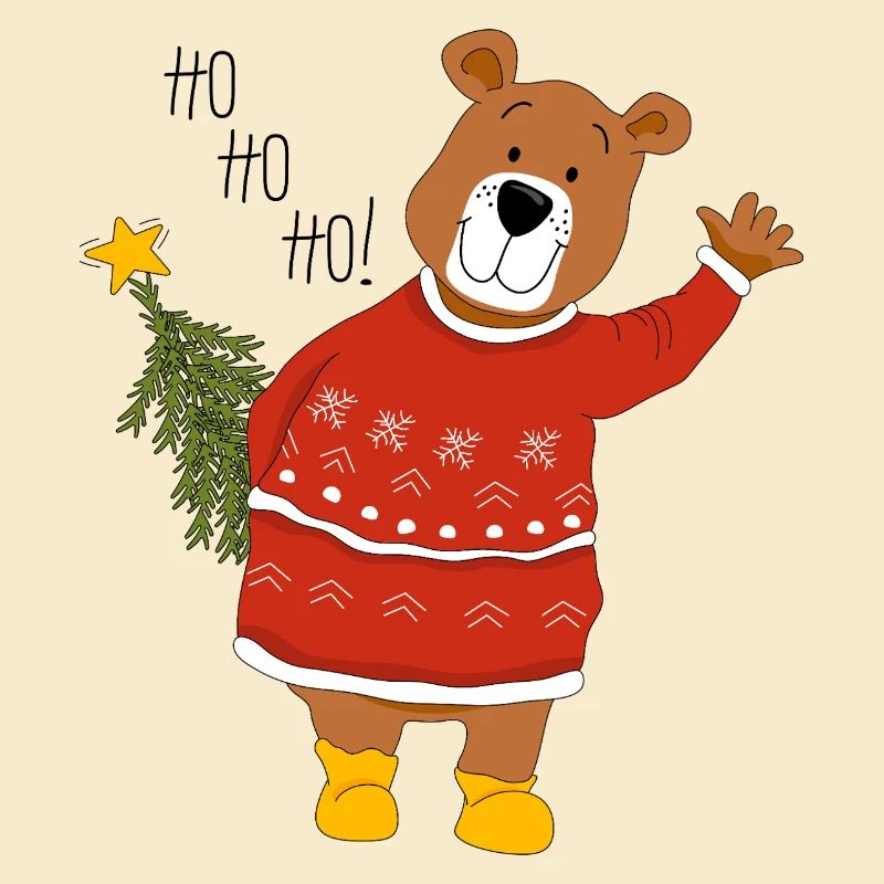 Bär mit Weihnachtsbaum