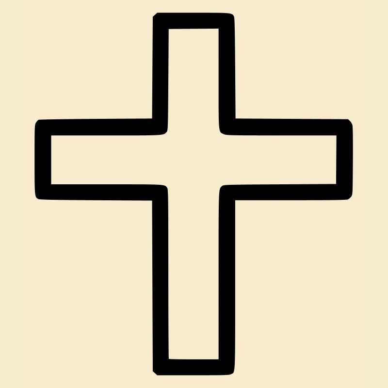 Thick Cross Outline Comic Icon