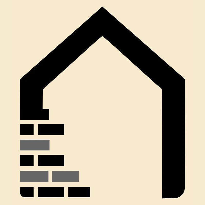 Mason Logo with House & Bricks