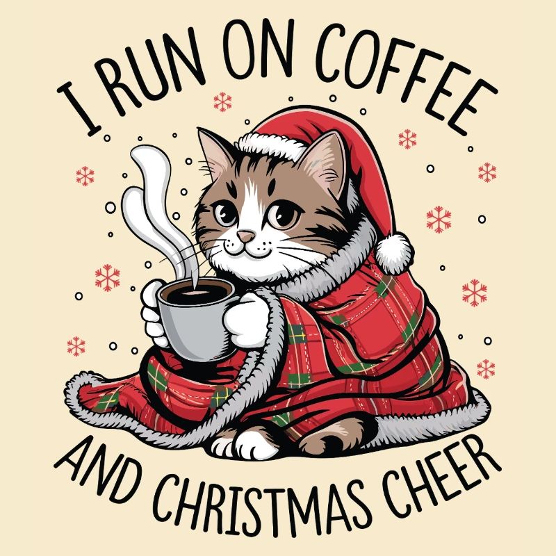 Kitten Christmas Coffee and Joy