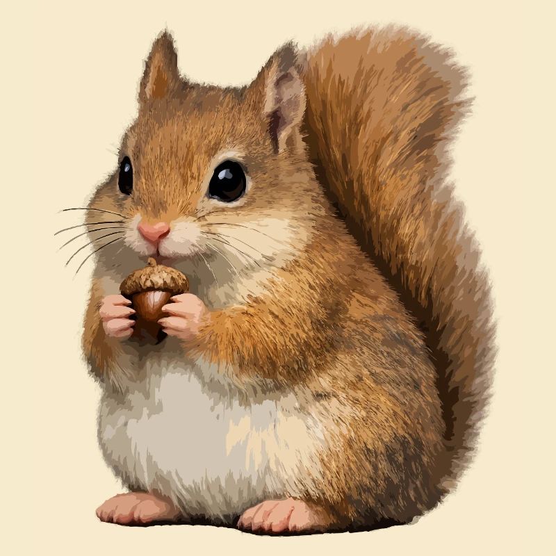 Eichhörnchen mit Eichel