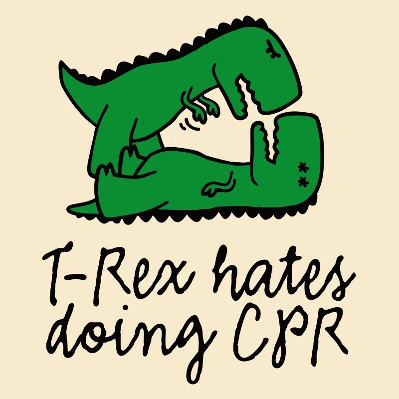T-Rex hates doing CPR first aid instructor