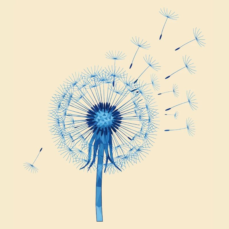 Blue Dandelion Origami Pattern