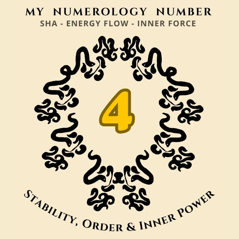 Numéro 4 Symbole de Stabilité, d’Ordre et de Force