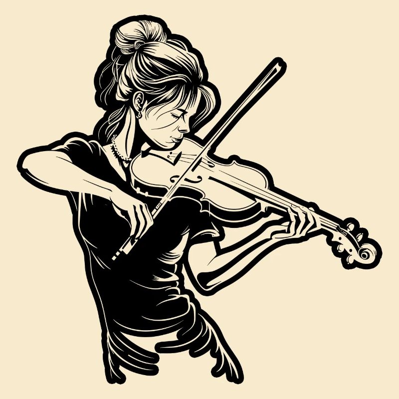 Dessin de fille de violon