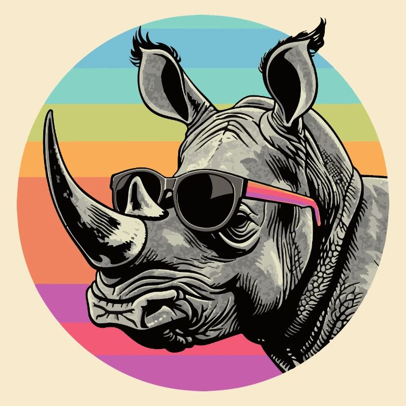 Rhino Retro Regenbogen