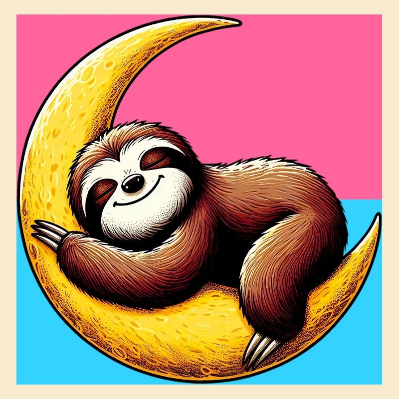 Sloth sleeps on the Moon
