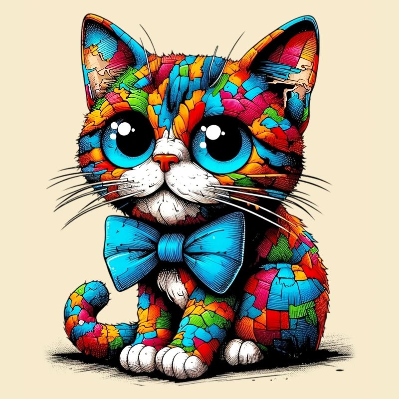 Chat avec noeud papillon