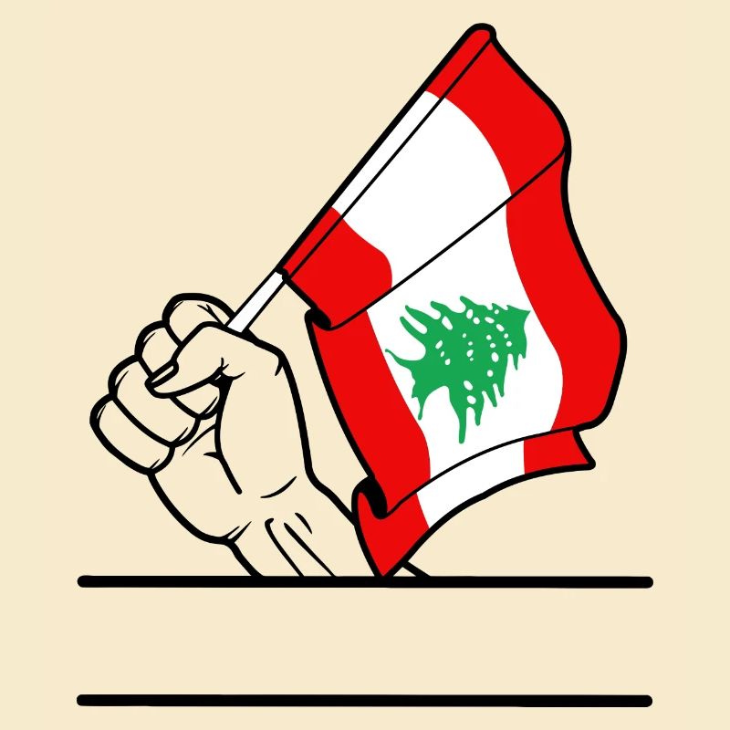 Flagge Libanon transparenter Fausttextraum