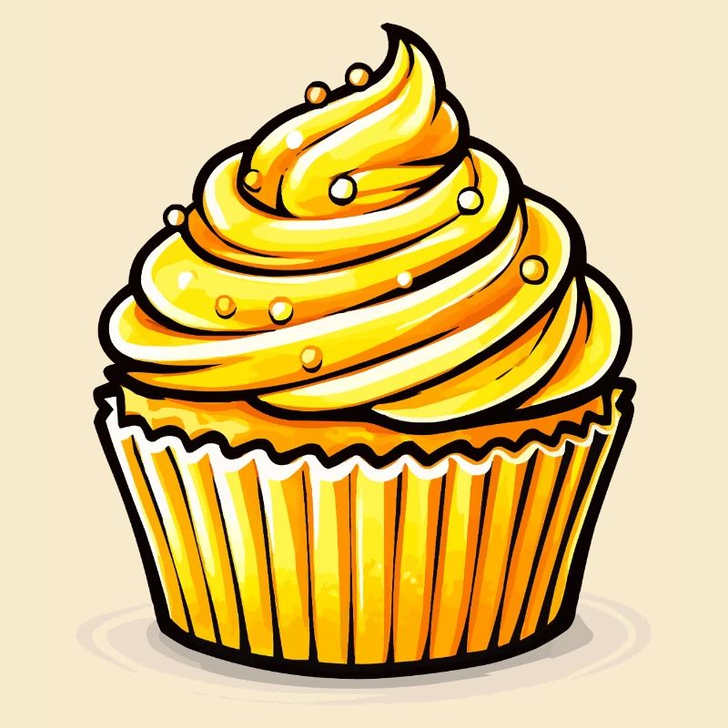 Cupcake jaune doré