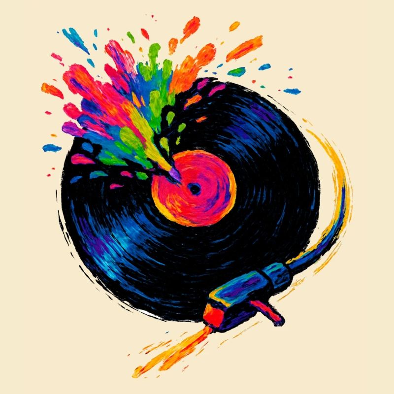 Platine Vinyle colorée pop
