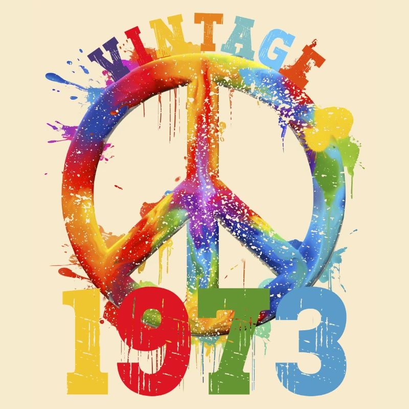 Vintage Peace Regenbogen 1973 Splash