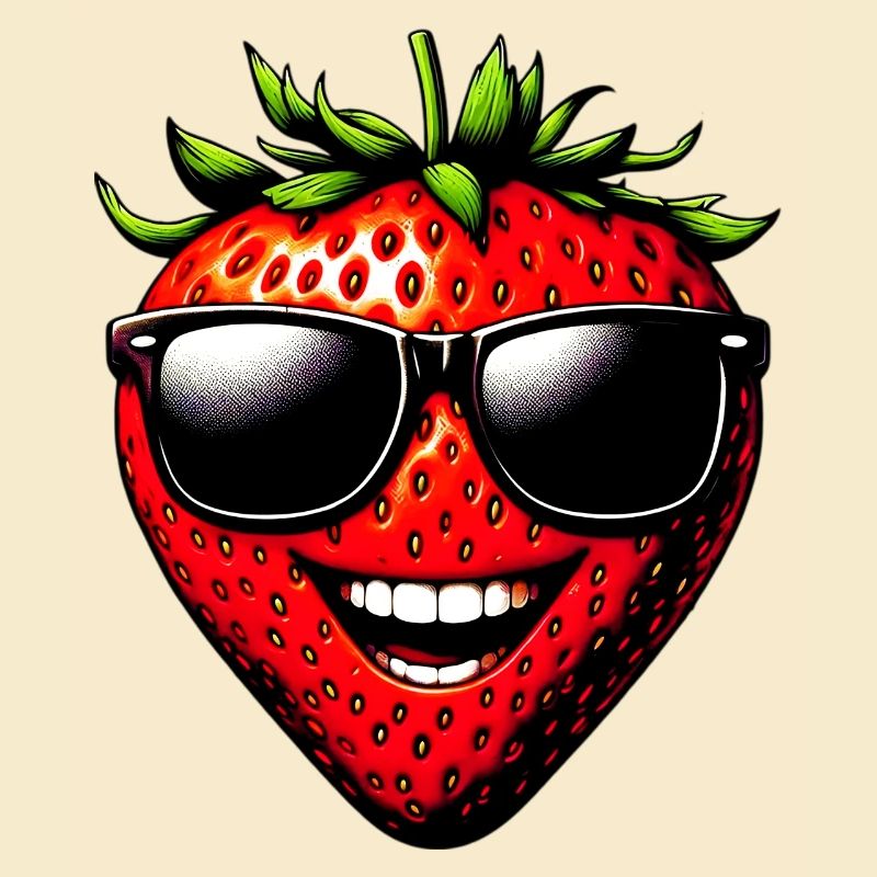 Erdbeere mit Sonnenbrille