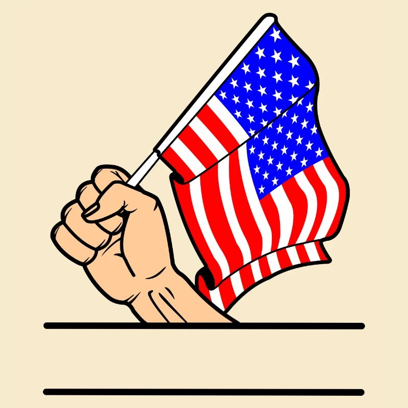 Espace de texte du poing du drapeau des États-Unis