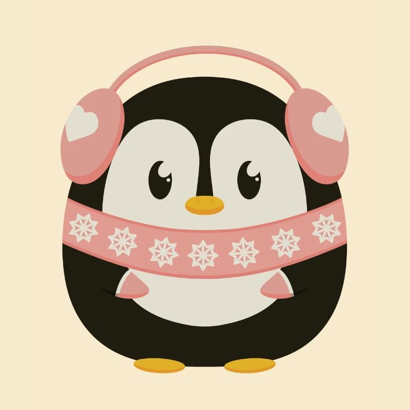 Pingouin mignon en rose