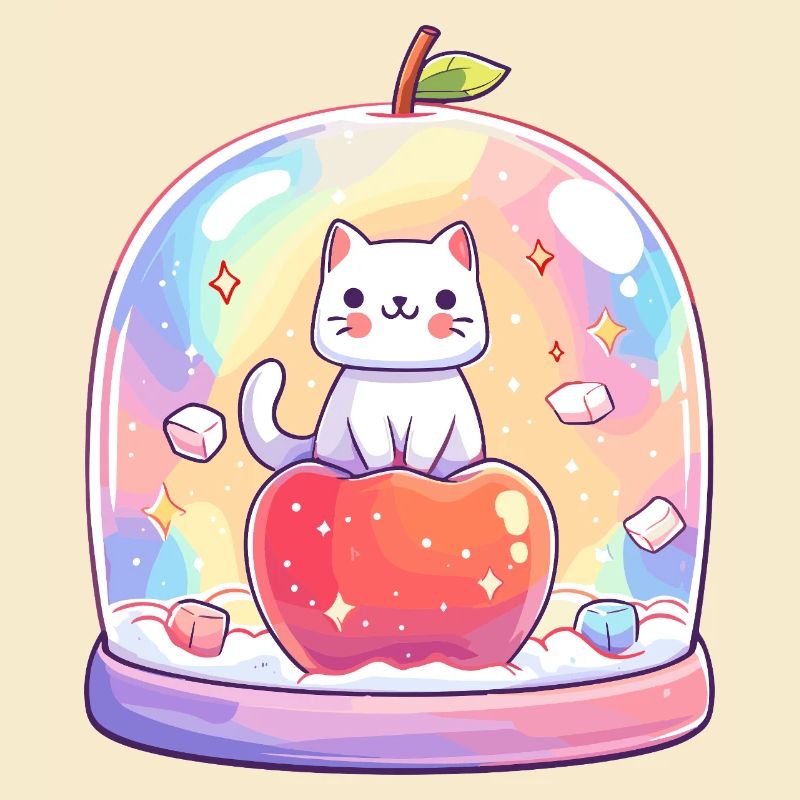 Reflet pastel pour chat dans un verre