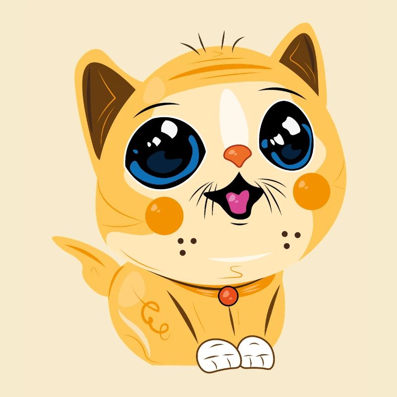 Lächelnde Kawaii-Katze