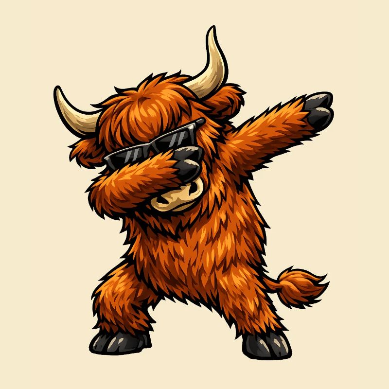 Dabbing Highland Cattle