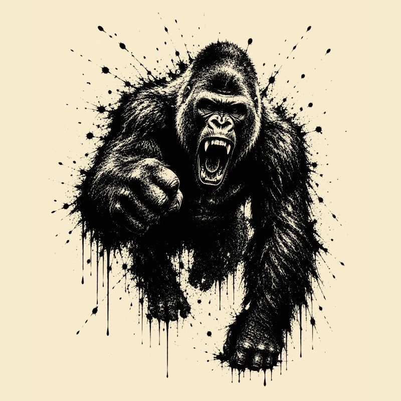 Dark Gorilla Spray Print