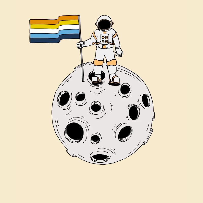 Astronaute d’Aroace sur la lune Drapeau d’Aroace