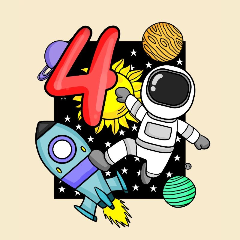 4e anniversaire - 4 ans Jeune astronaute