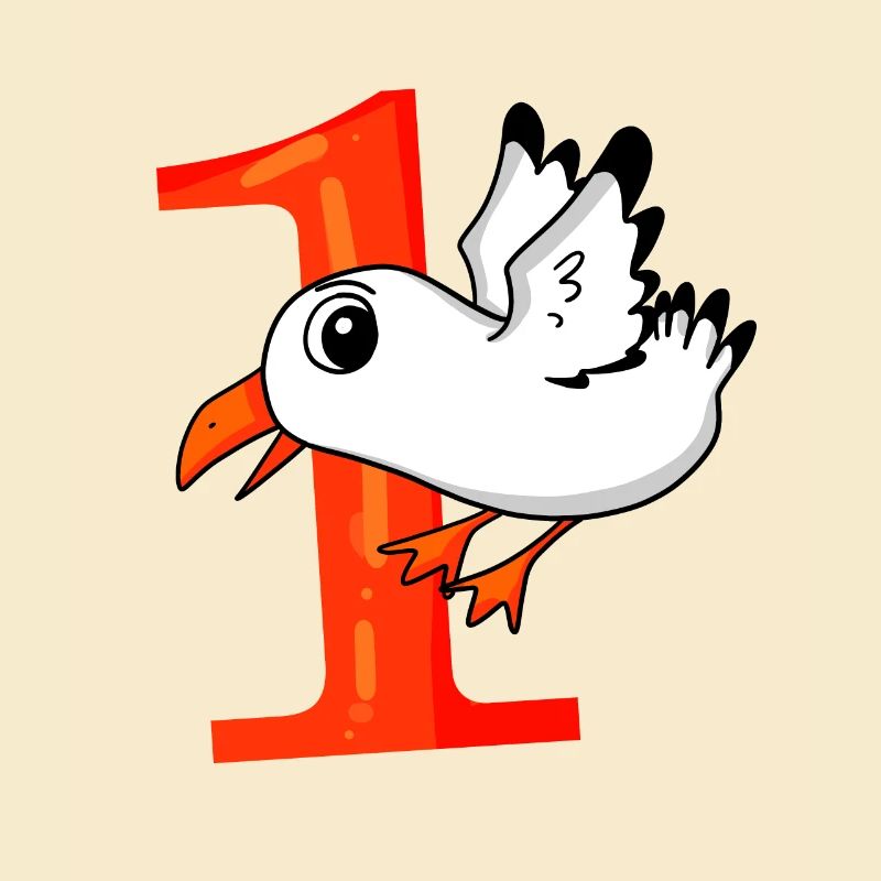 1 Jahr alt - Einschulung - Möwe Motiv - Gewinner