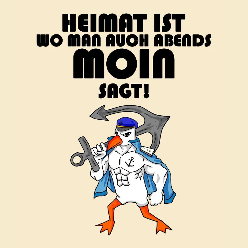 Nordsee Plattdeutsch Spruch Moin Möwe