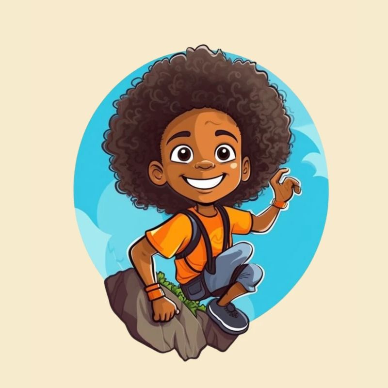 Abenteuerlustige Kinderillustration