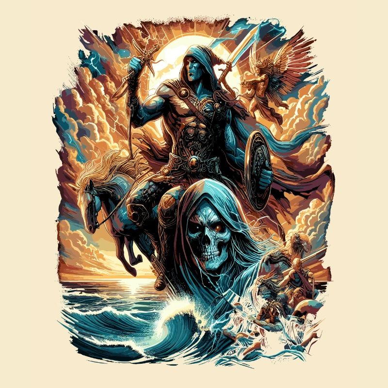 Mythical Warrior & Skull - Fantasy Graphics