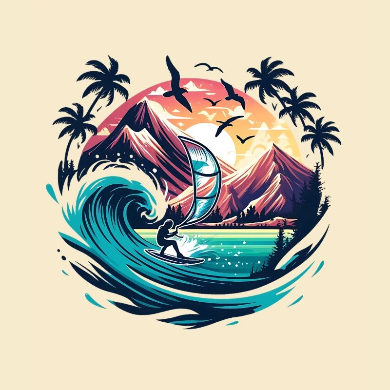 Sunset Surf Adventure Wing Foiling Nature Lover