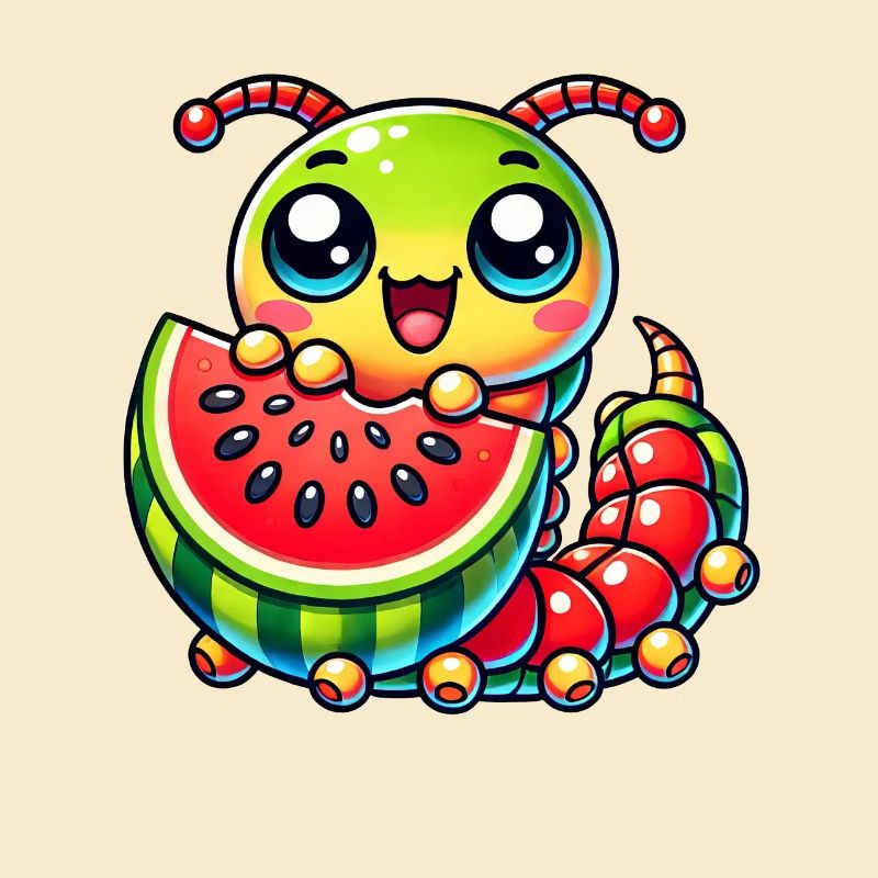 Mille-pattes, melon, fruits d’été, pastèque