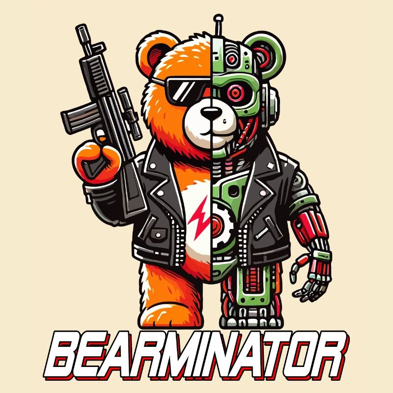 Bearminator Funny Cyborg Teddy Bear Design