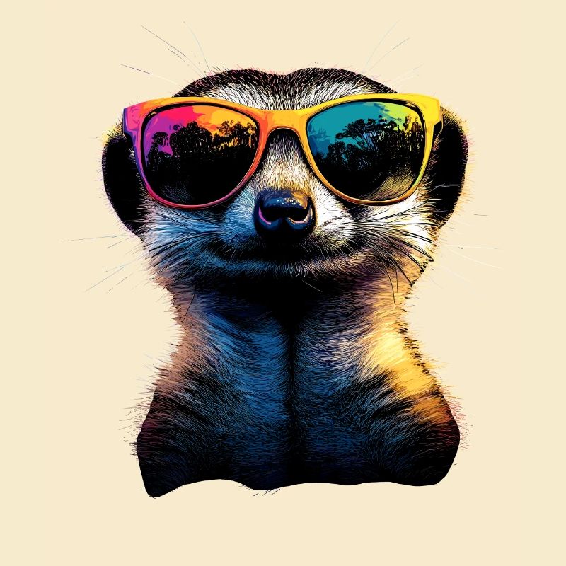 Erdmännchen Sonnenbrille Bunt Süßes Erdmännchen