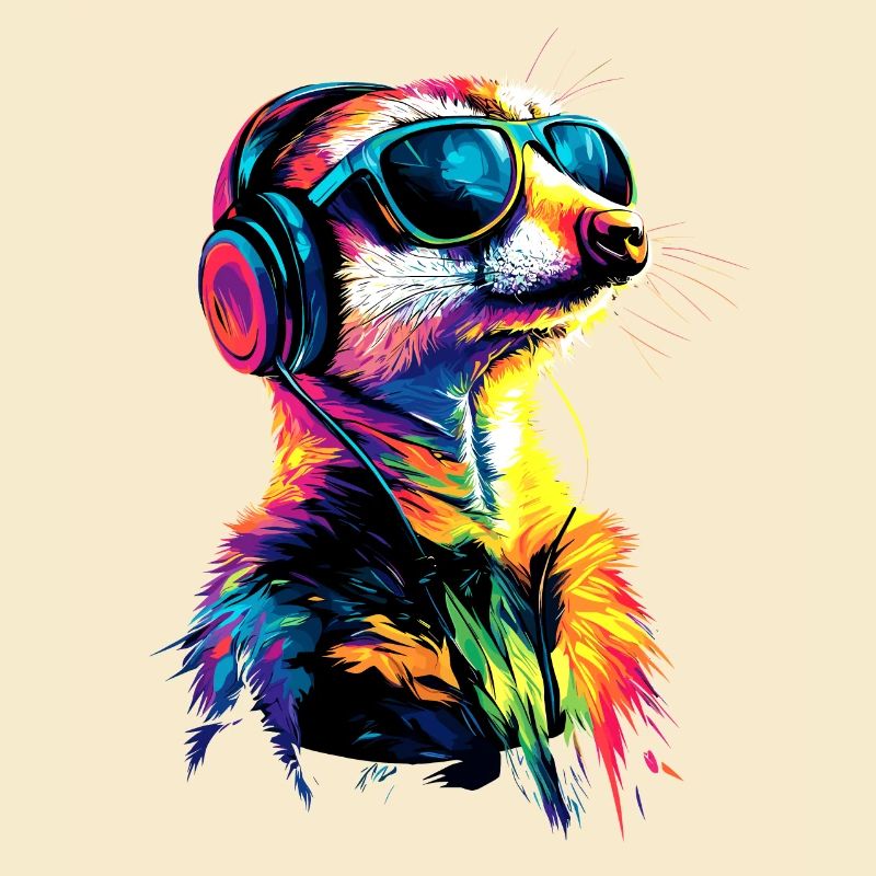 Erdmännchen Sonnenbrille Bunt Süßes Erdmännchen