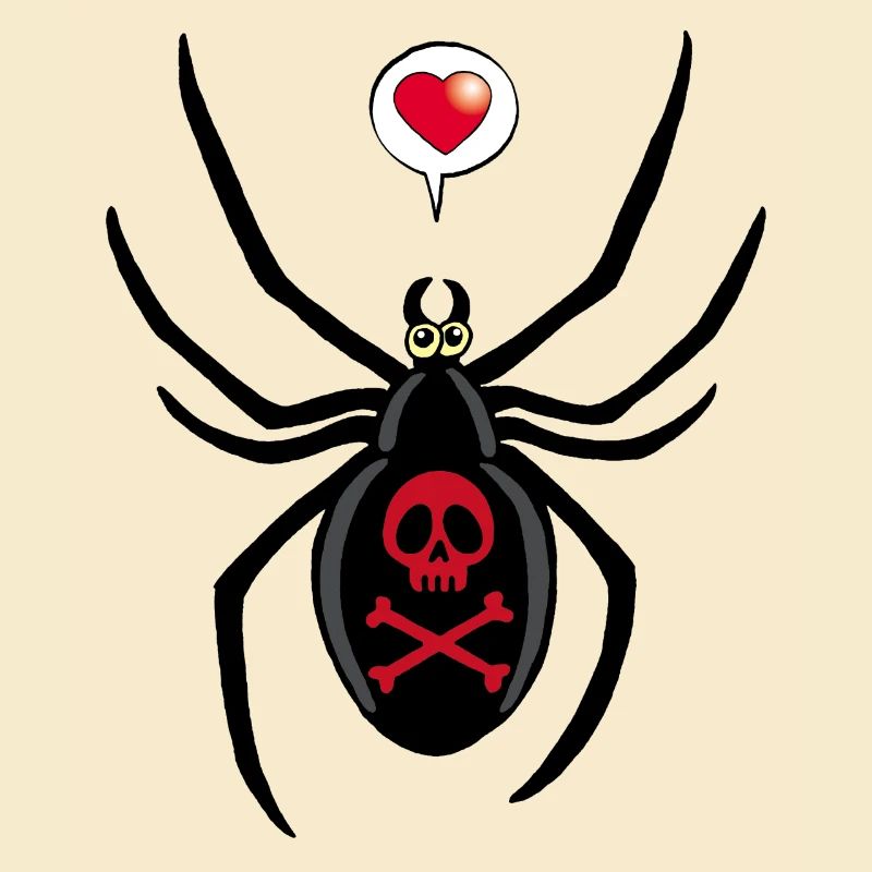 Black widow spider in love