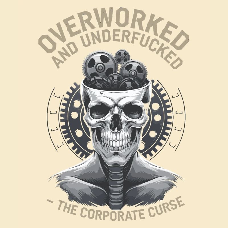 Surmené et sous-évalué - Corporate Skull Design