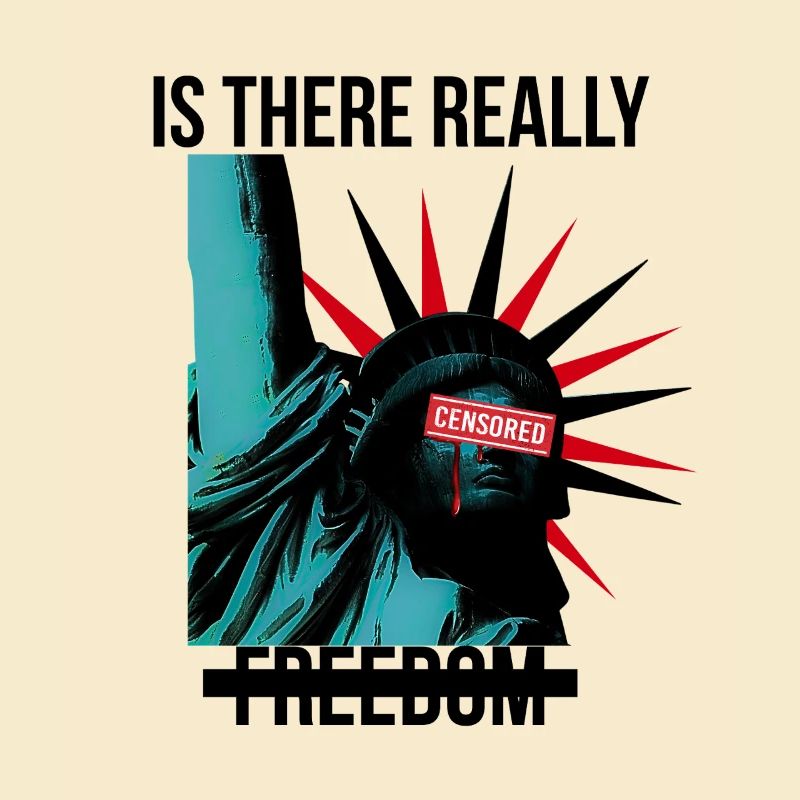 Rebellious Statue with Censorship Elements