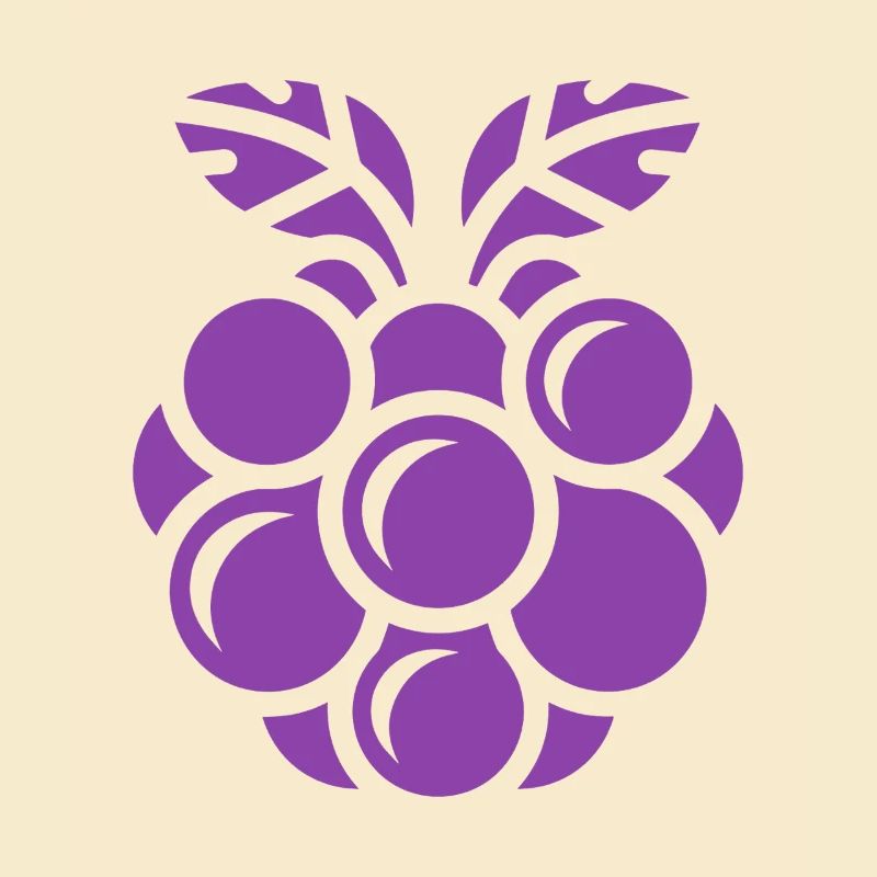 Stylized purple grapes for ripe primeur
