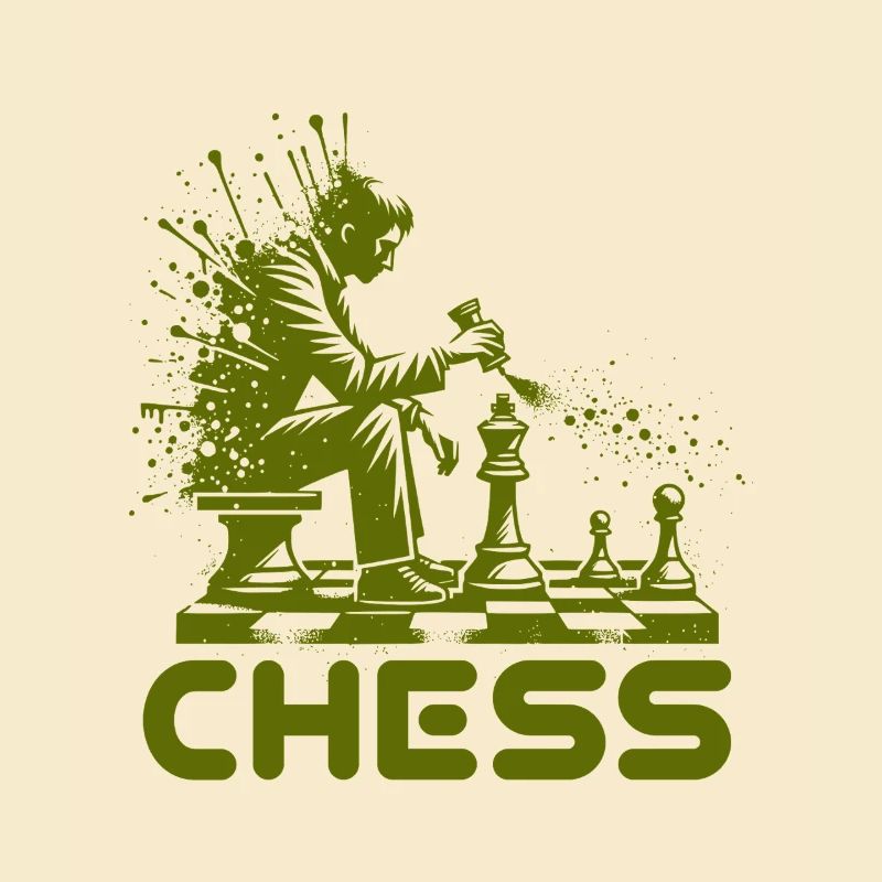 Silhouette de joueur d’échecs avec explosion de couleurs